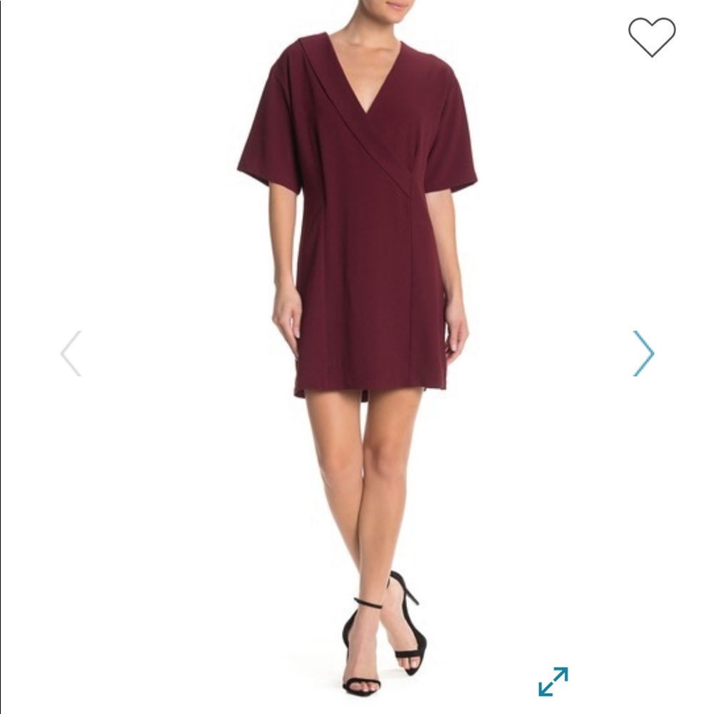 NEW Bobeau Surplice Faux Wrap Shift Dress Size Medium